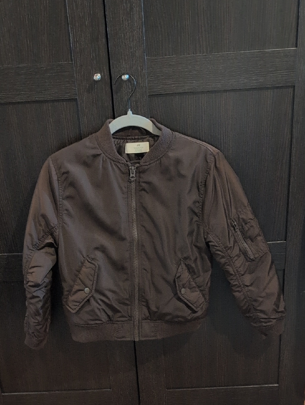 H&M Boy's Brown Bomber Jacket - Classic Lightweight Size 10